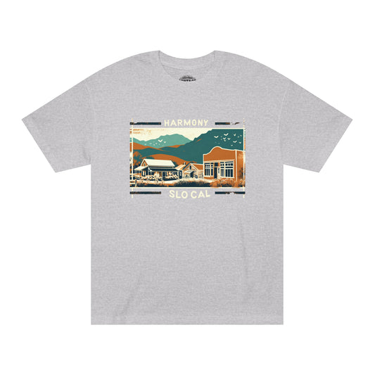 Harmony California Vintage Art T-Shirt – Tribute to SLO CAL's Small-Town Splendor Unisex Tee