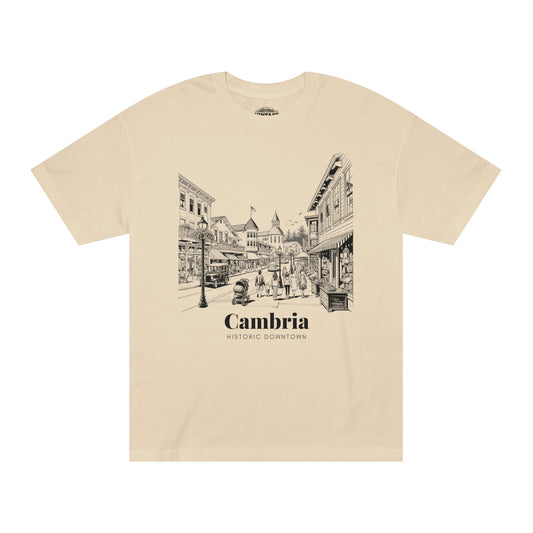 Cambria Historic Downtown Line Art Tee - SLO CAL Inspired Unisex T-shirt