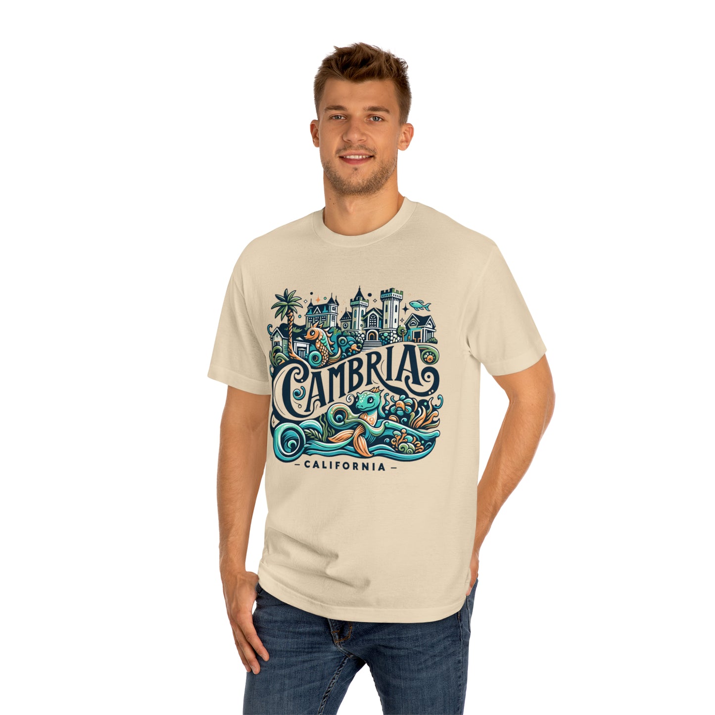 Cambria California Whimsical Coastal Town Tee - SLO CAL Sunshine Spirit Unisex T-shirt