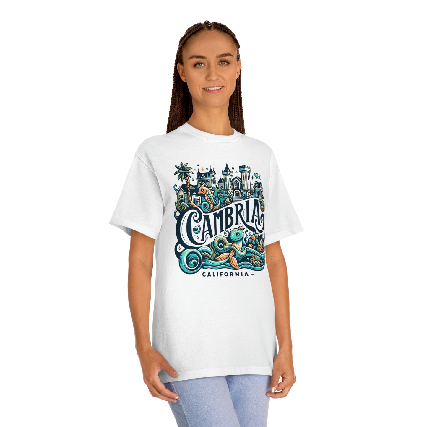 Cambria California Whimsical Coastal Town Tee - SLO CAL Sunshine Spirit Unisex T-shirt