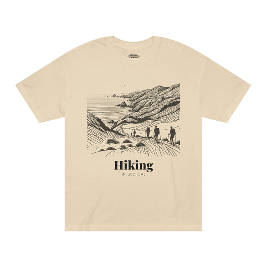 SLO CAL Hiking Trails Line Art Tee - San Luis Obispo Outdoor Adventure Unisex T-shirt