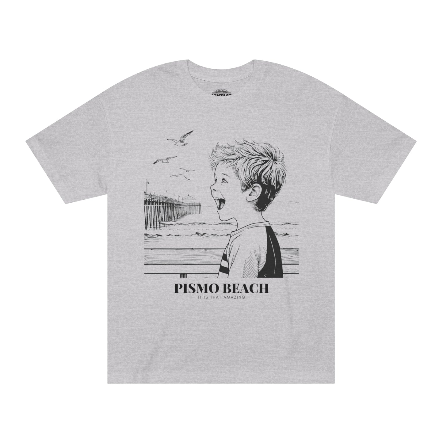 "Pismo Beach Joy" Line Art Tee - SLO CAL Coastal Wonder Unisex T-shirt